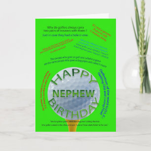 Golf Jokes verjaardagskaart voor Nephew Kaart