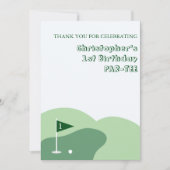 Golf Jongen 1e Verjaardag Bedankkaart (Voorkant)