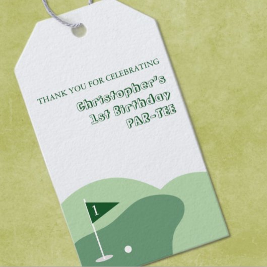 Golf Jongen 1e Verjaardag Cadeaulabel