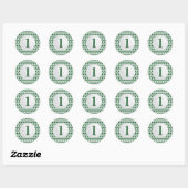 Golf Jongen 1e Verjaardag Ronde Sticker (Vel)