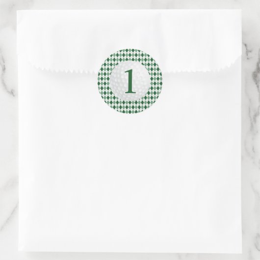 Golf Jongen 1e Verjaardag Ronde Sticker (Tas)