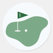 Golf Jongen 1e Verjaardag Ronde Sticker (Voorkant)
