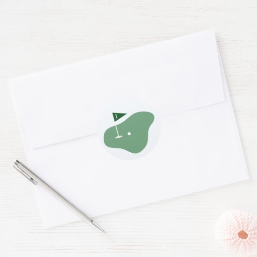 Golf Jongen 1e Verjaardag Ronde Sticker (Envelop)