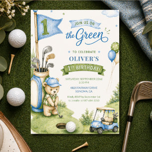 Golf Jongen Eerste Verjaardag Par-Tee Hole In One Kaart