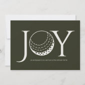 Golf Joy & Peace Donkergroen Flat Kerstmis Feestdagenkaart (Voorkant)
