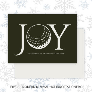 Golf Joy & Peace Donkergroen Flat Kerstmis Feestdagenkaart