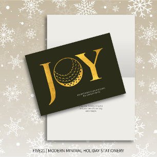 Golf Joy & Peace Donkergroen Gevouwen Kerstmis Feestdagen Kaart