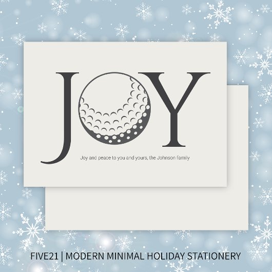 Golf Joy & Peace Flat Christmas Feestdagenkaart