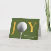 Golf Joy & Peace Green Gevouwen Kerstmis Feestdagen Kaart (Voorkant)