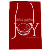 Golf Joy & Peace Kerstmis Medium Cadeauzakje (Voorkant)