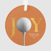 Golf Joy & Peace Kerstmis Ornament (achterkant)