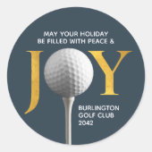 Golf Joy & Peace Kerstmis Ronde Sticker (Voorkant)