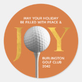 Golf Joy & Peace Kerstmis Ronde Sticker (Voorkant)