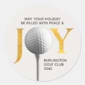 Golf Joy & Peace Kerstmis Ronde Sticker (Voorkant)