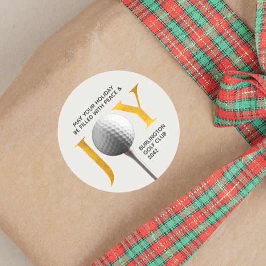 Golf Joy & Peace Kerstmis Ronde Sticker