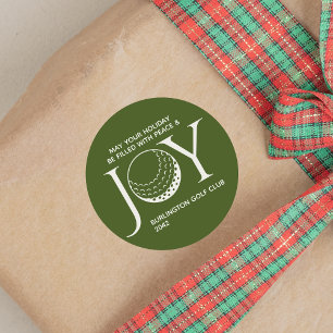 Golf Joy & Peace Kerstmis Ronde Sticker