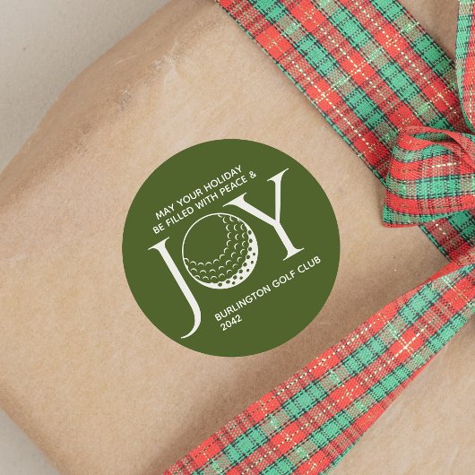 Golf Joy & Peace Kerstmis Ronde Sticker