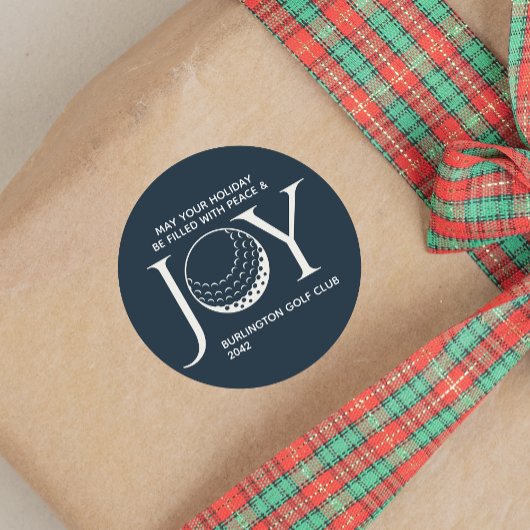 Golf Joy & Peace Kerstmis Ronde Sticker