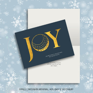 Golf Joy & Peace Navy Blauw Gevouwen Kerstmis Feestdagen Kaart
