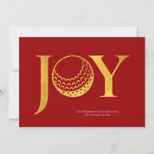 Golf Joy & Peace Red Flat Kerstmis Feestdagenkaart (Voorkant)