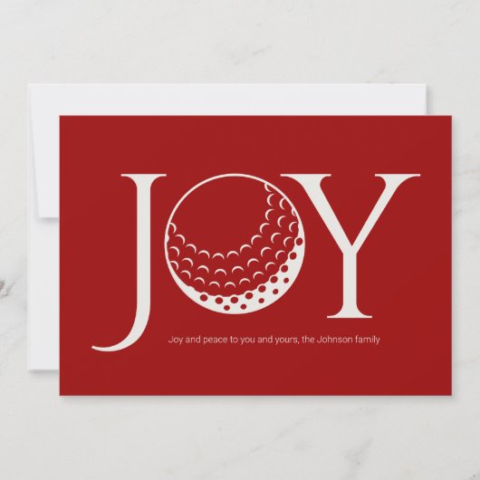 Golf Joy & Peace Red Flat Kerstmis Feestdagenkaart (Voorkant)