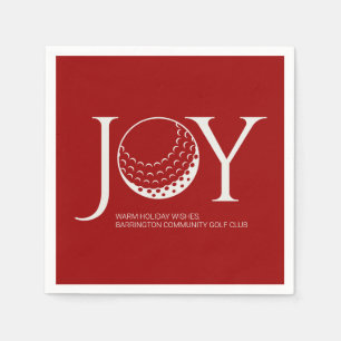 Golf Joy & Peace Rode Kerst Servet