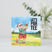 Golf juli Kerstmis met Santa Claus Golfen Feestdagenkaart (Staand voorkant)
