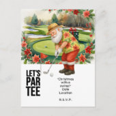 Golf juli Kerstmis met Santa Claus Golfen Feestdagenkaart (Voorkant)
