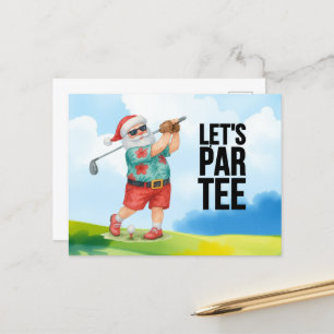 Golf juli Kerstmis met Santa Claus Golfen Feestdagenkaart