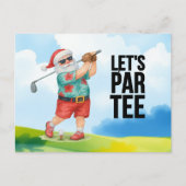Golf juli Kerstmis met Santa Claus Golfen Feestdagenkaart (Voorkant)
