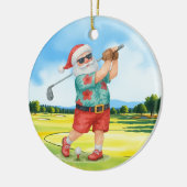 Golf juli Kerstmis met Santa Claus Golfen Keramisch Ornament (Links)