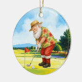 Golf juli Kerstmis met Santa Claus Golfen Keramisch Ornament (Links)