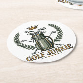 Golf Junkie Sport Lover Graphic Ronde Kartonnen Onderzetter (Gebogen)