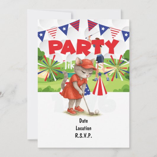 Golf KAT golfer Partij 4 juli Onafhankelijkheidsda Kaart (Voorkant)