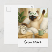 Golf Kat Liefhebber is in bed Briefkaart (Voorkant / Achterkant)