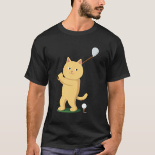Golf Kat Vader Mannen Golfen Golfer Club Ballen Pu T-shirt