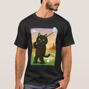 Golf Kat Vader Mannen Golfen Golfer Club Ballen Pu T-shirt