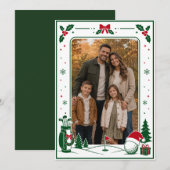 Golf Kerst Familie Foto Kaart Frame (Voorkant / Achterkant)