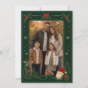 Golf Kerst Familie Foto Kaart Frame