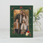 Golf Kerst Familie Foto Kaart Frame (Staand voorkant)