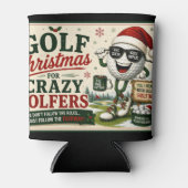 Golf Kerst Grappige Spreuk voor golfer Blikjeskoeler (Voorkant)