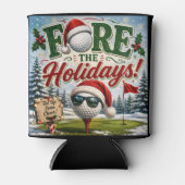 Golf Kerst Grappige Spreuk voor golfer Blikjeskoeler (Voorkant)
