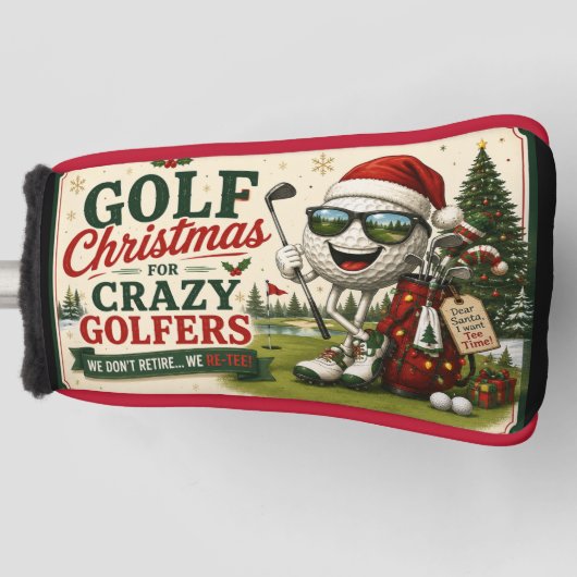Golf Kerst Grappige tekst voor gekke golfer  Golfheadcover (Voorkant)