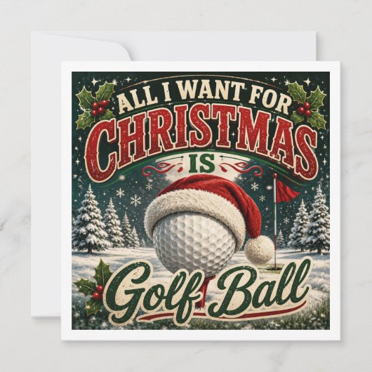 Golf Kerst Grappige uitspraak voor Golfer (Voorkant)