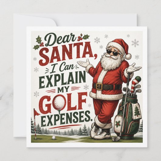 Golf Kerst Grappige uitspraak voor Golfer (Voorkant)