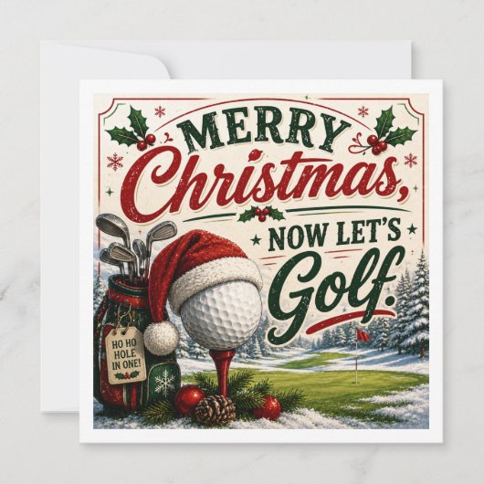 Golf Kerst Grappige uitspraak voor Golfer (Voorkant)