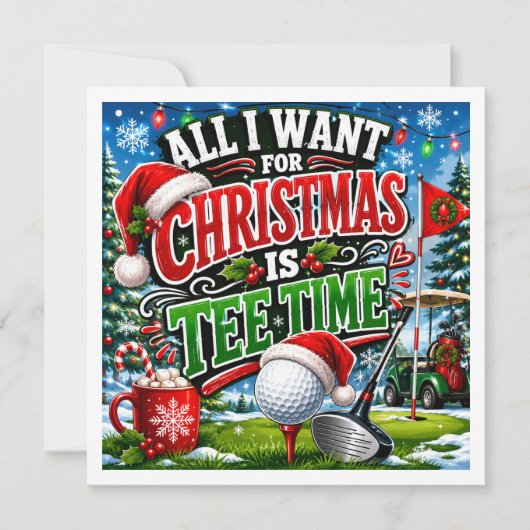 Golf Kerst Grappige uitspraak voor Golfer (Voorkant)