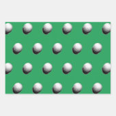 Golf Kerst Inpakpapier Plat Vel Set van 3 (Voorkant 2)