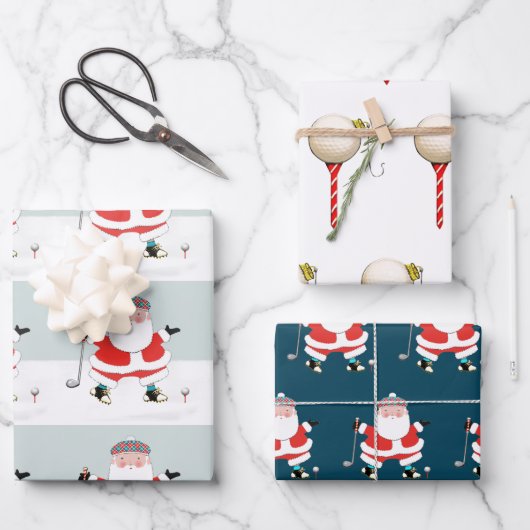 Golf Kerst Inpakpapier Vel (Voorkant)