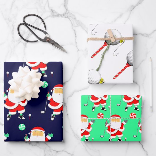 Golf Kerst Inpakpapier Vel (Voorkant)